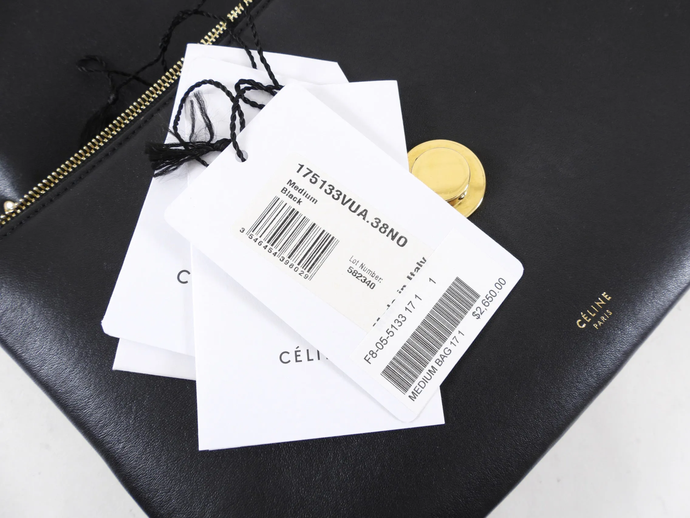 Celine Black Leather Chain Strap Triple Bag