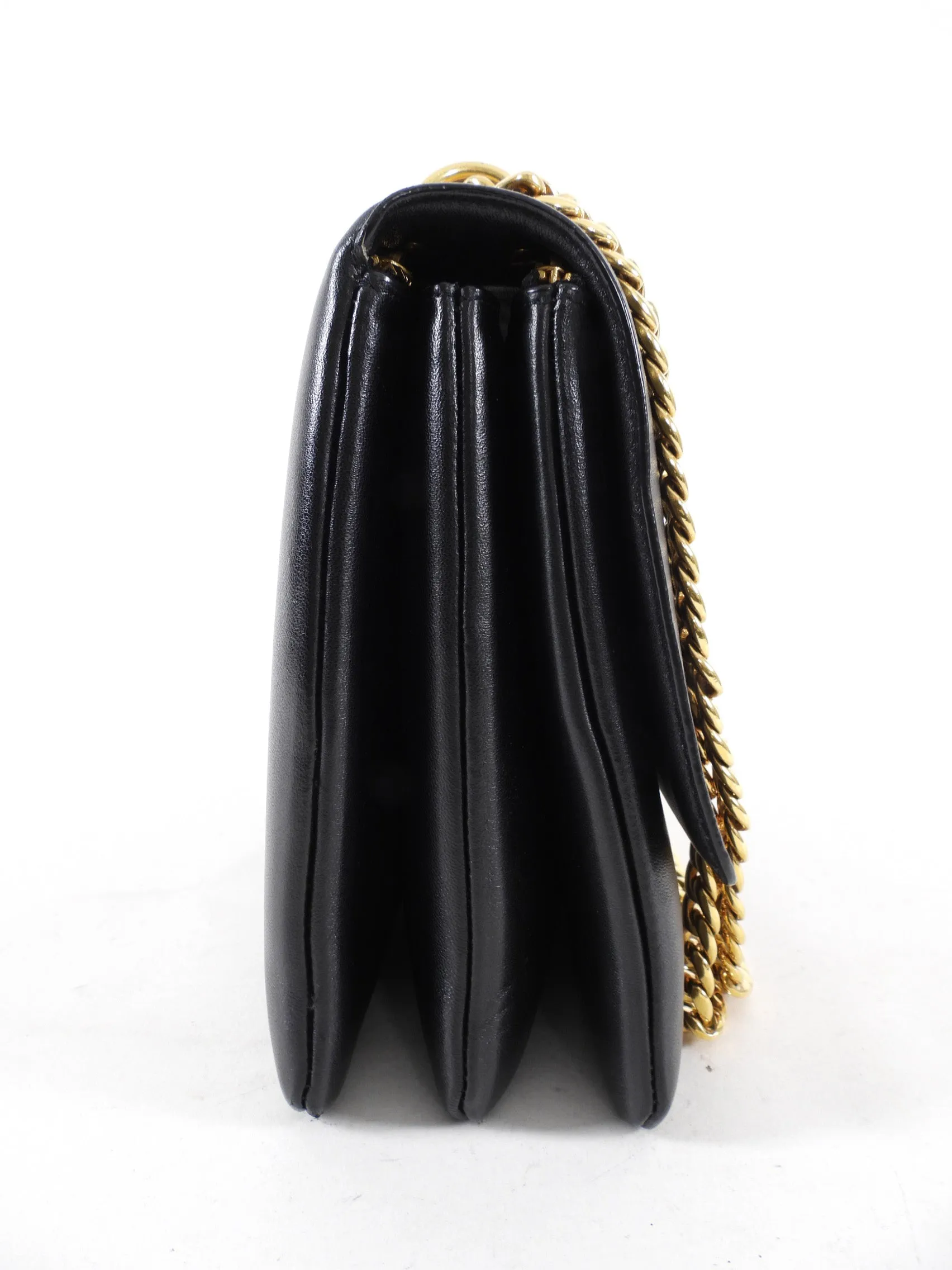 Celine Black Leather Chain Strap Triple Bag
