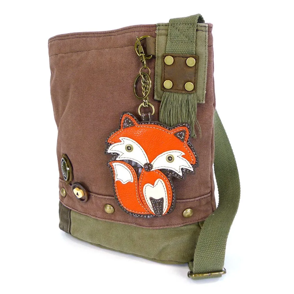 Chala Handbags Patchwork Crossbody Canvas Messenger Bags with Faux Leather Animal Coin Purse