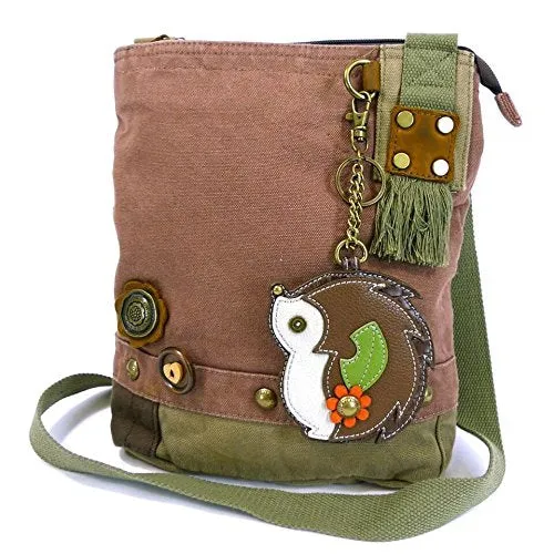 Chala Handbags Patchwork Crossbody Canvas Messenger Bags with Faux Leather Animal Coin Purse