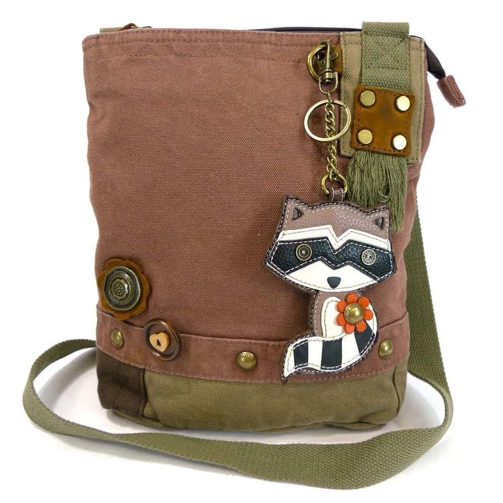Chala Handbags Patchwork Crossbody Canvas Messenger Bags with Faux Leather Animal Coin Purse