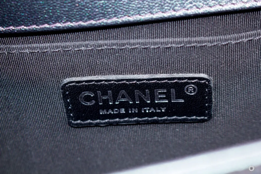 Chanel A67086 Boy Rainbow  Iridescent Purple  Calfskin Medium Shoulder Bags