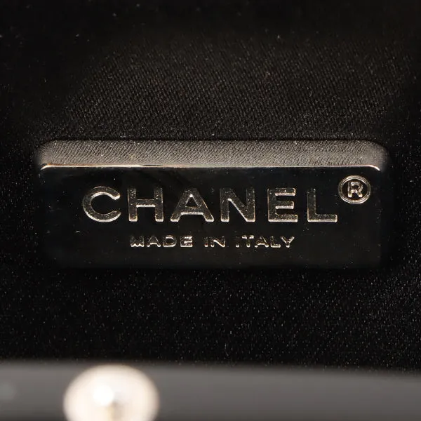 Chanel Around 2007 Plastic Camellia Cutout Chain Bag Black/Silver