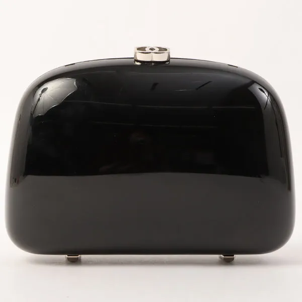 Chanel Around 2007 Plastic Camellia Cutout Chain Bag Black/Silver