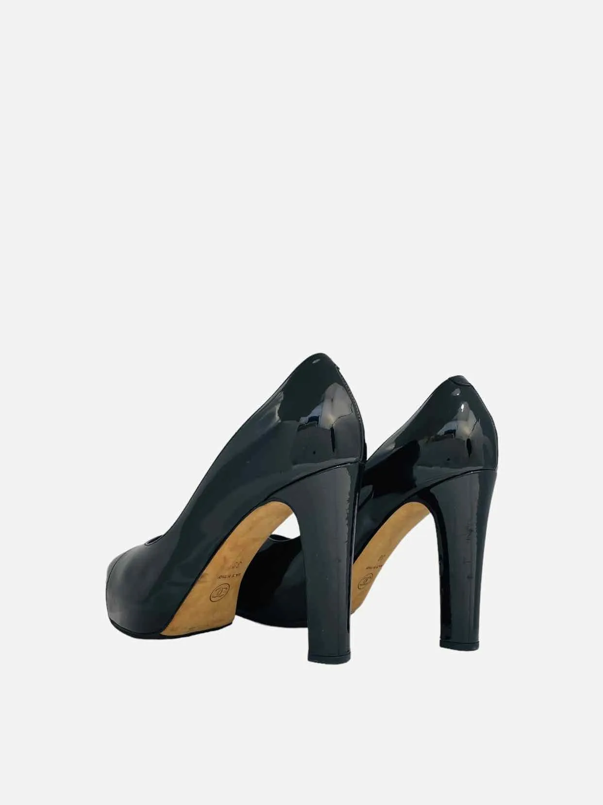 CHANEL Black Cap Toe Pumps