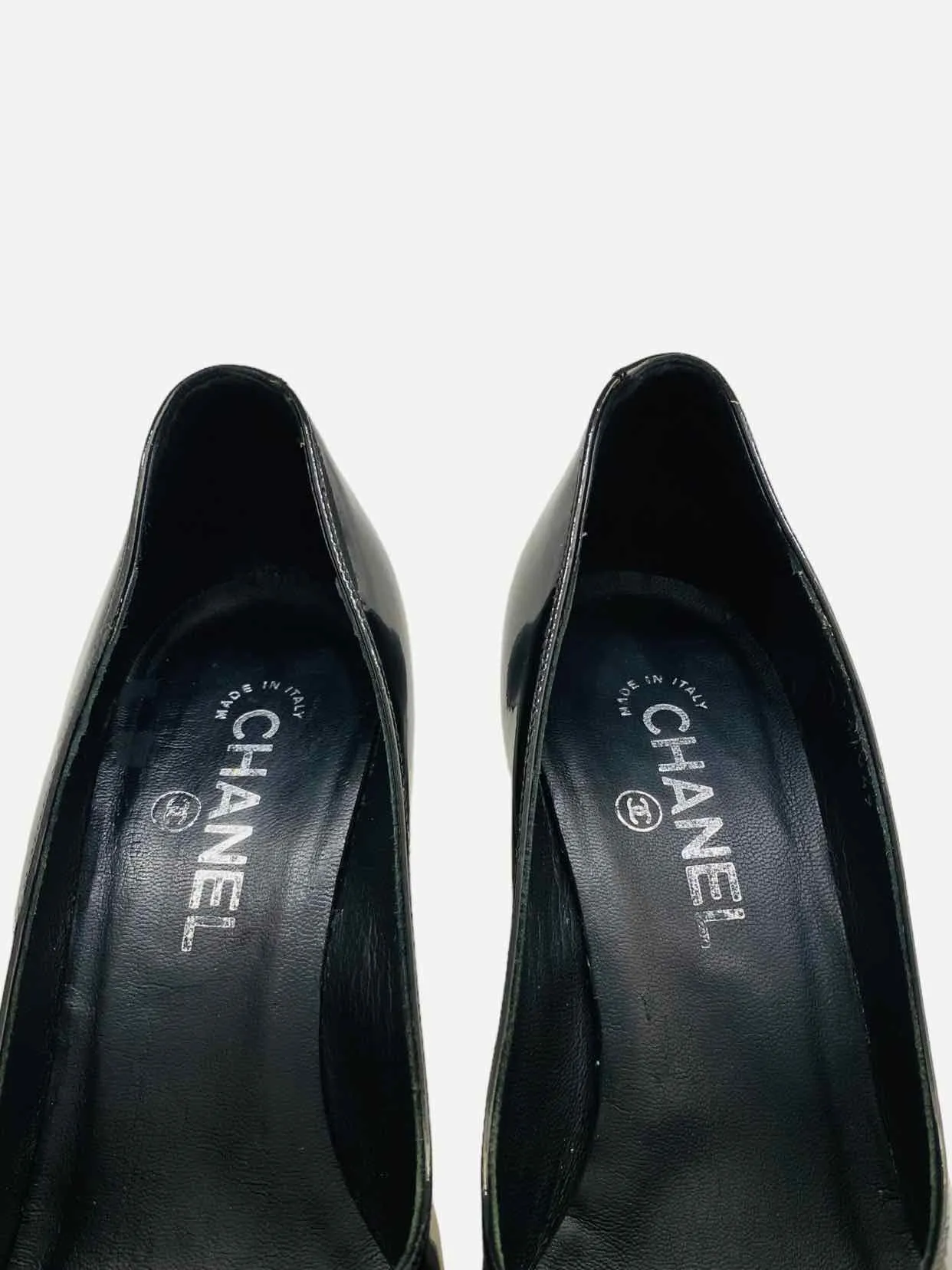 CHANEL Black Cap Toe Pumps