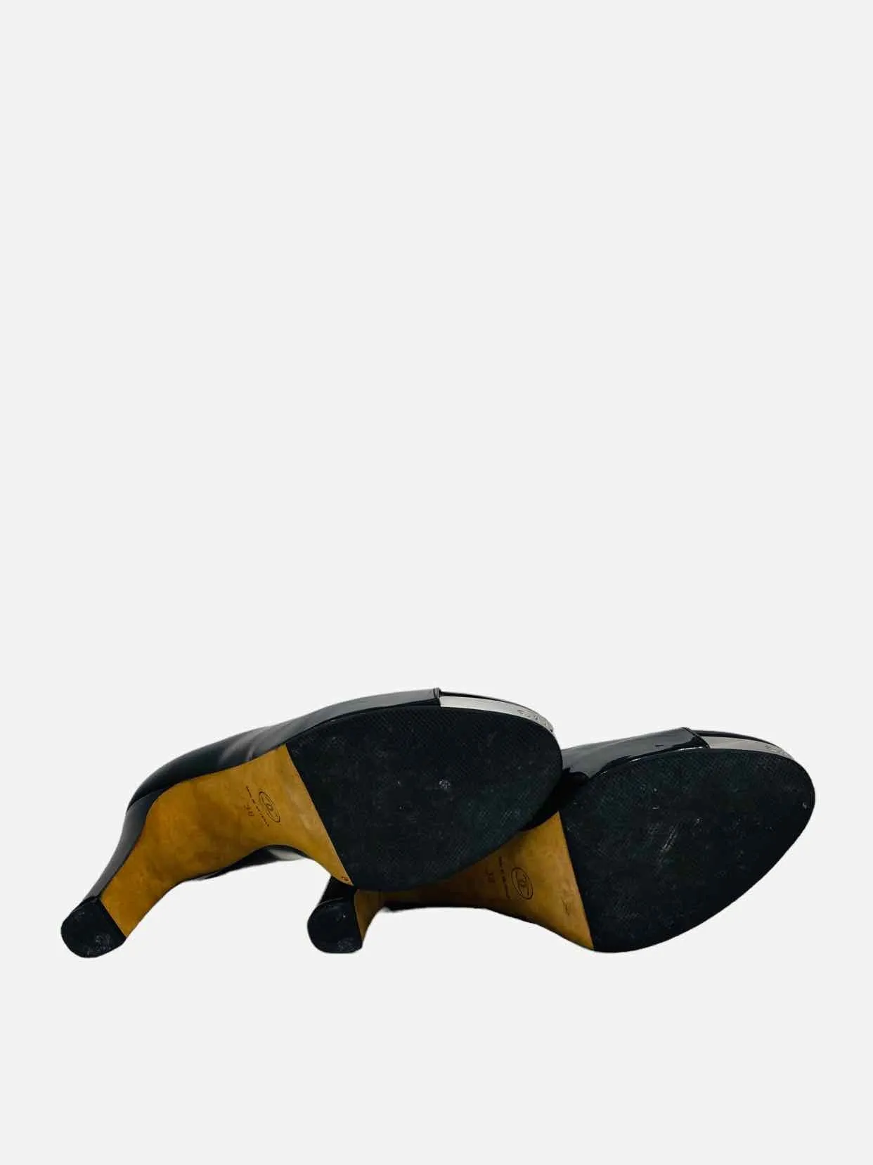 CHANEL Black Cap Toe Pumps