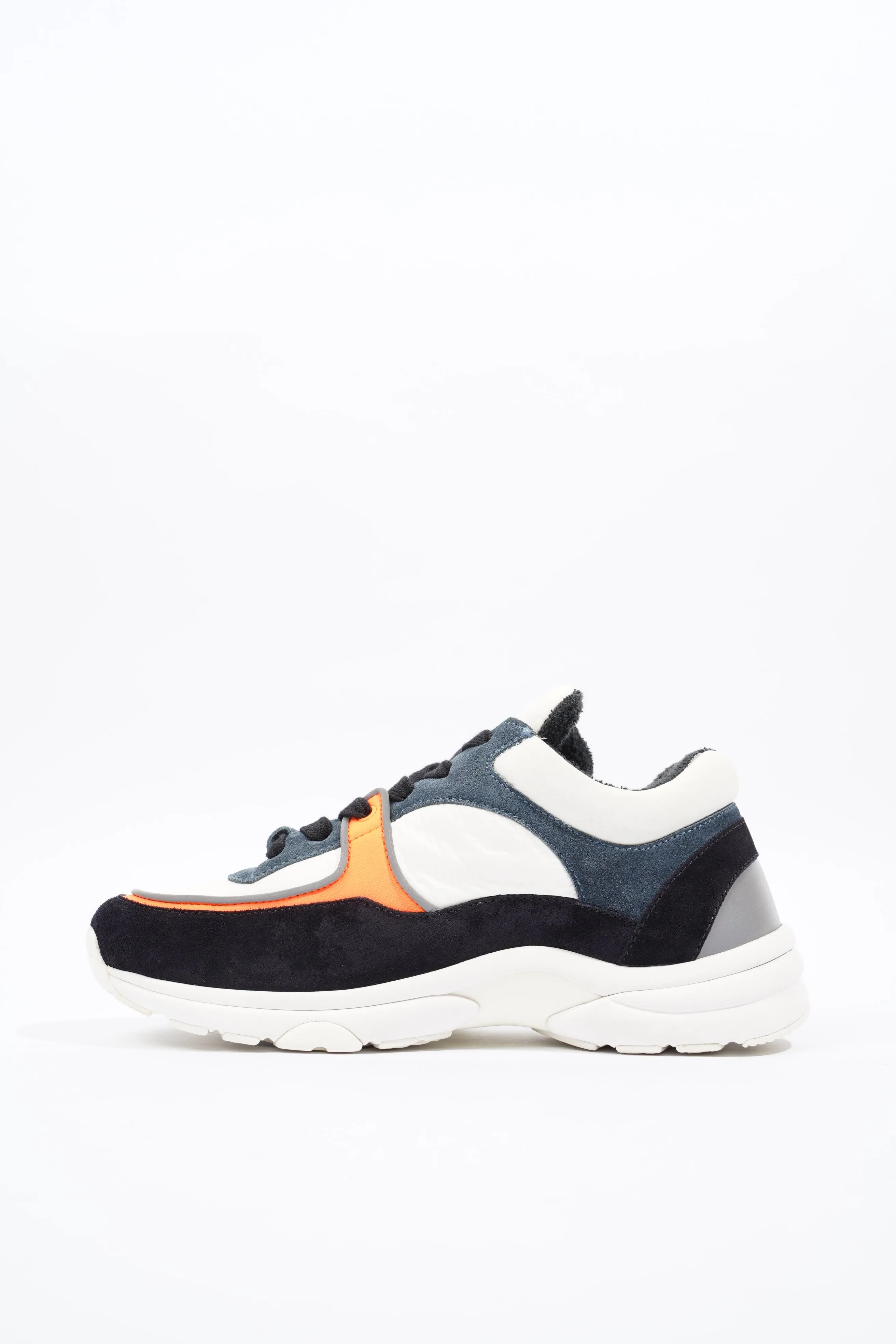 Chanel CC Logo Sneaker White   Black   Orange Suede EU 36 UK 3
