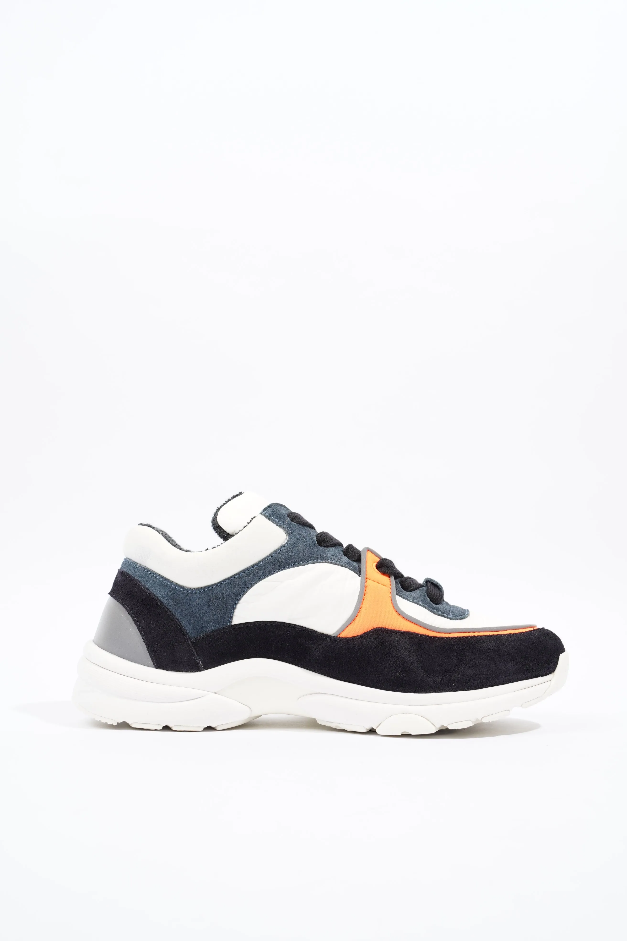 Chanel CC Logo Sneaker White   Black   Orange Suede EU 36 UK 3