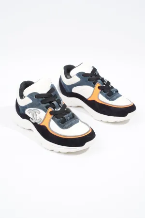 Chanel CC Logo Sneaker White   Black   Orange Suede EU 36 UK 3
