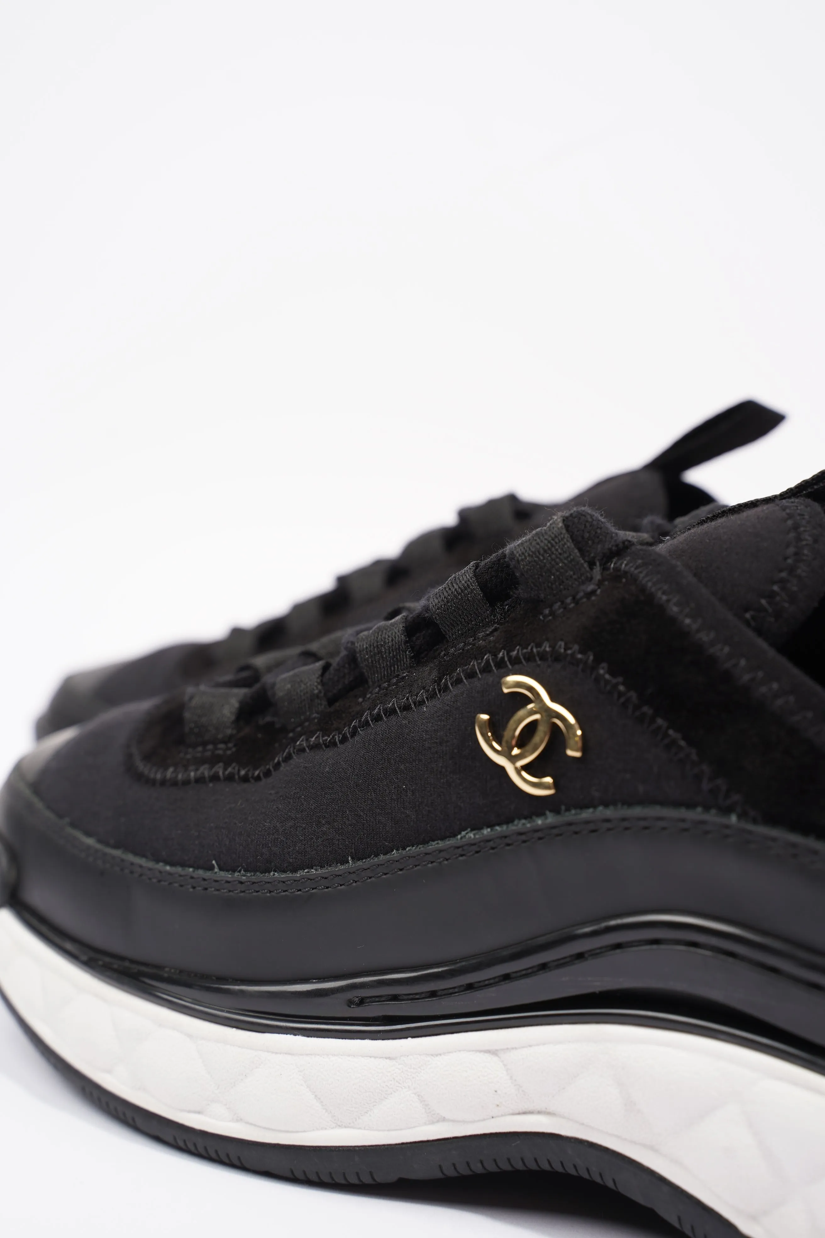 Chanel CC Runners Black   White Nylon EU 36 UK 3