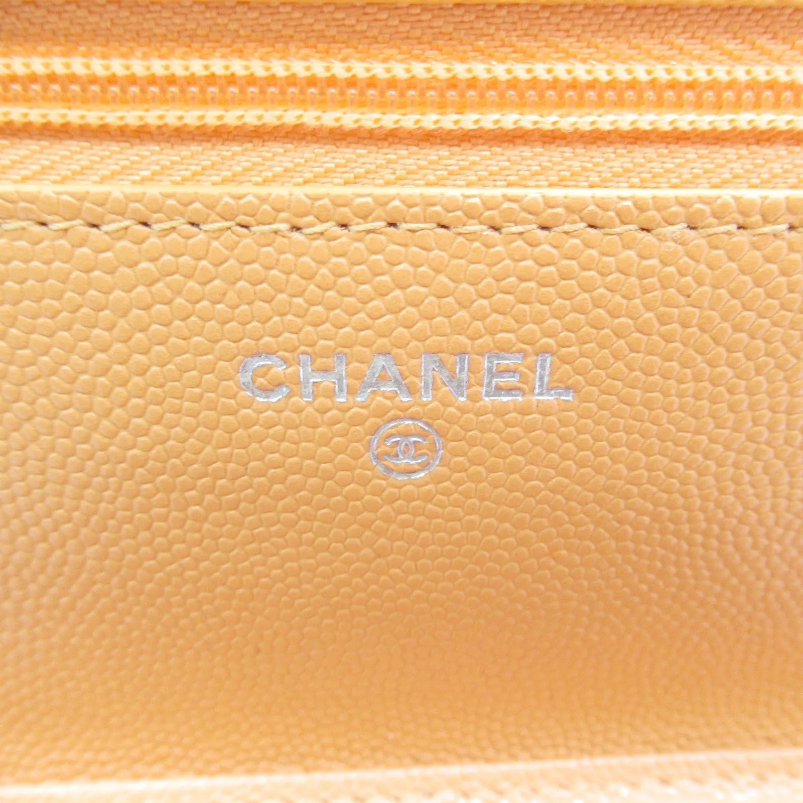 Chanel Chain Wallet Chain Wallet Bag Caviar S (Green )  Orange/Pink AP3709 B14928 NS838