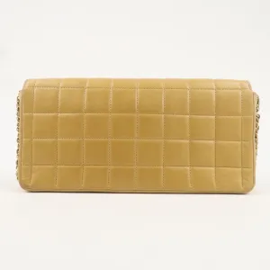 CHANEL Chocolate Bar Lamb Skin Chain Shoulder Bag Beige Gold