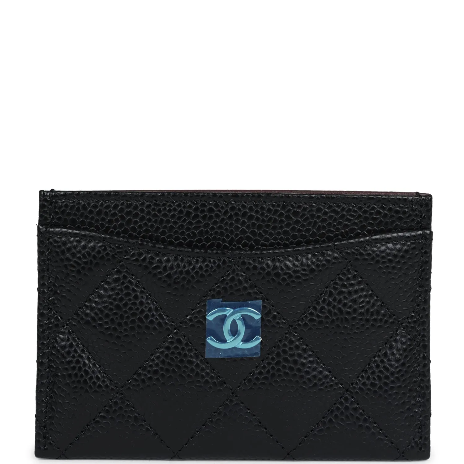 Chanel Classic Card Holder Black Caviar Silver Hardware