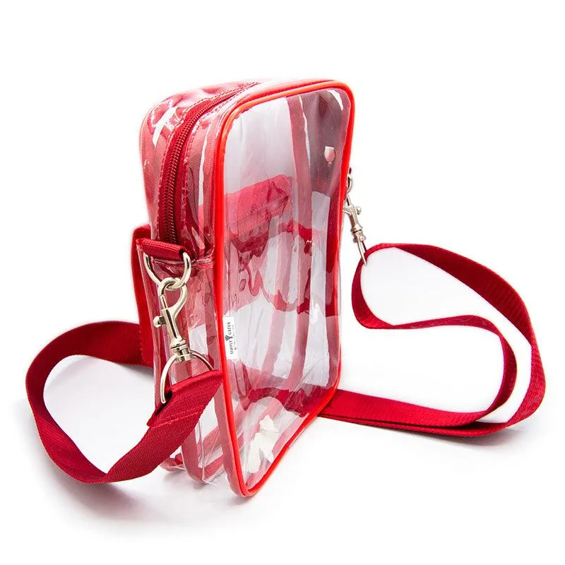 Clear Embroidered ΔΣΘ Stadium Crossbody Messenger Bag