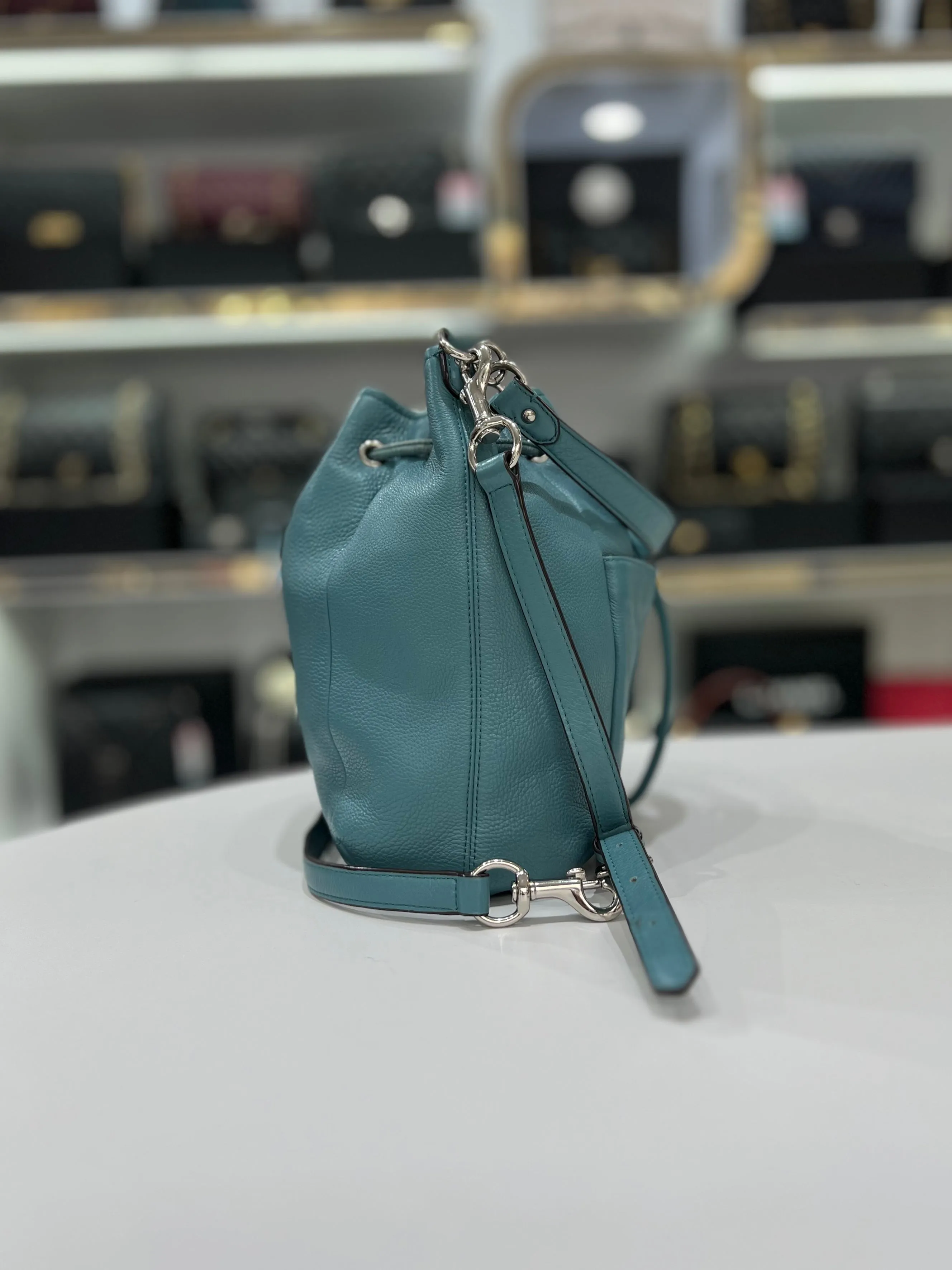 COACH Avery Leather Drawstring Shoulder Bag For Women