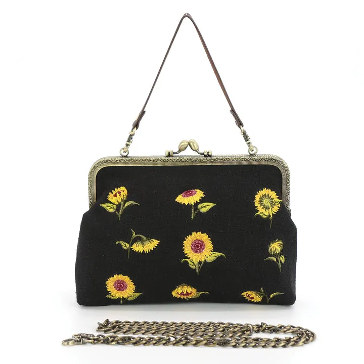 Comeco Inc - Sunflower Kisslock Cotton Blend Bag