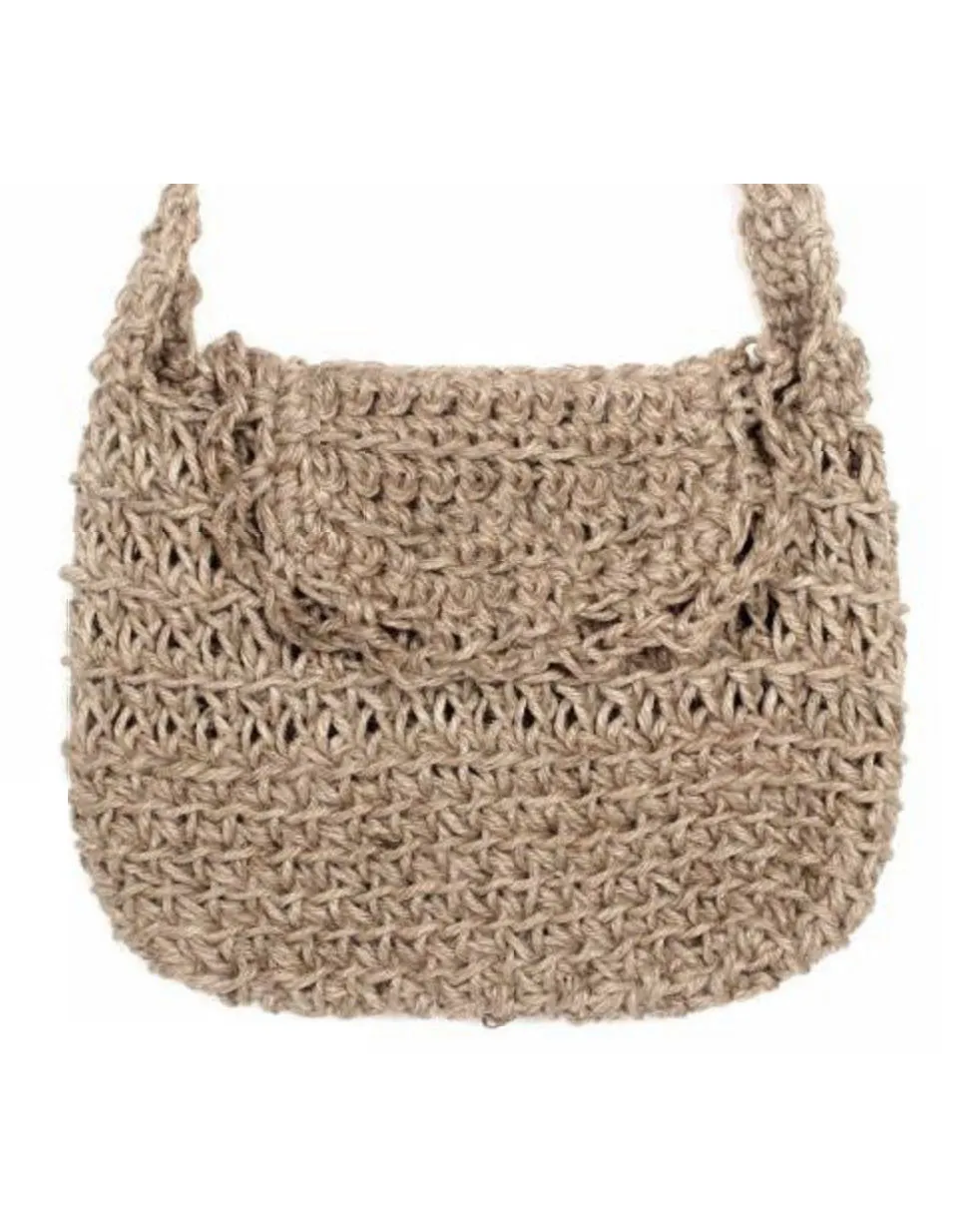 Crocheted Jute Cross Body Bag • (Natural)