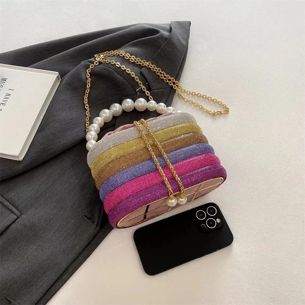 Dazzling Pearl Diamond Potli Bucket Bags