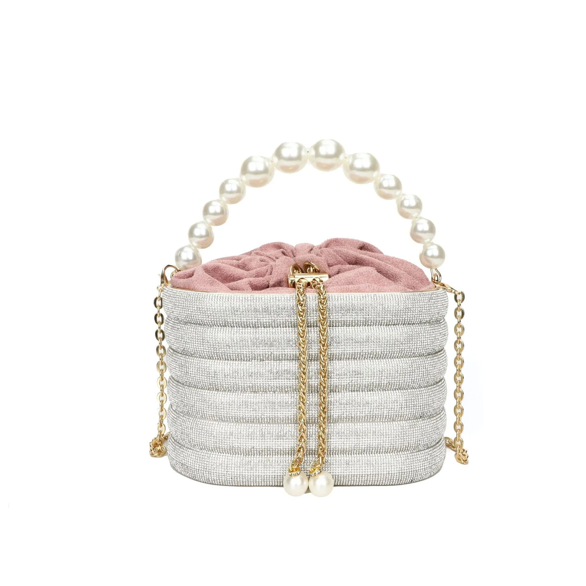 Dazzling Pearl Diamond Potli Bucket Bags