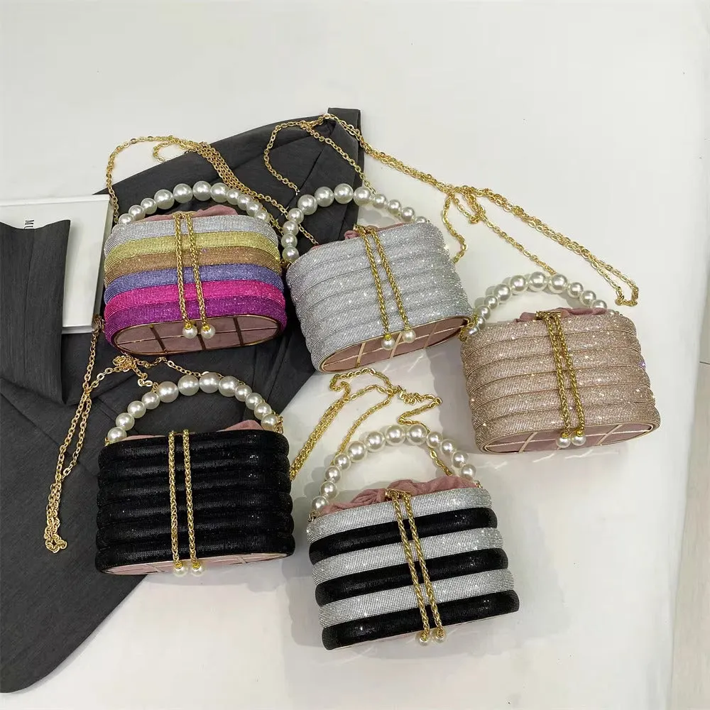Dazzling Pearl Diamond Potli Bucket Bags