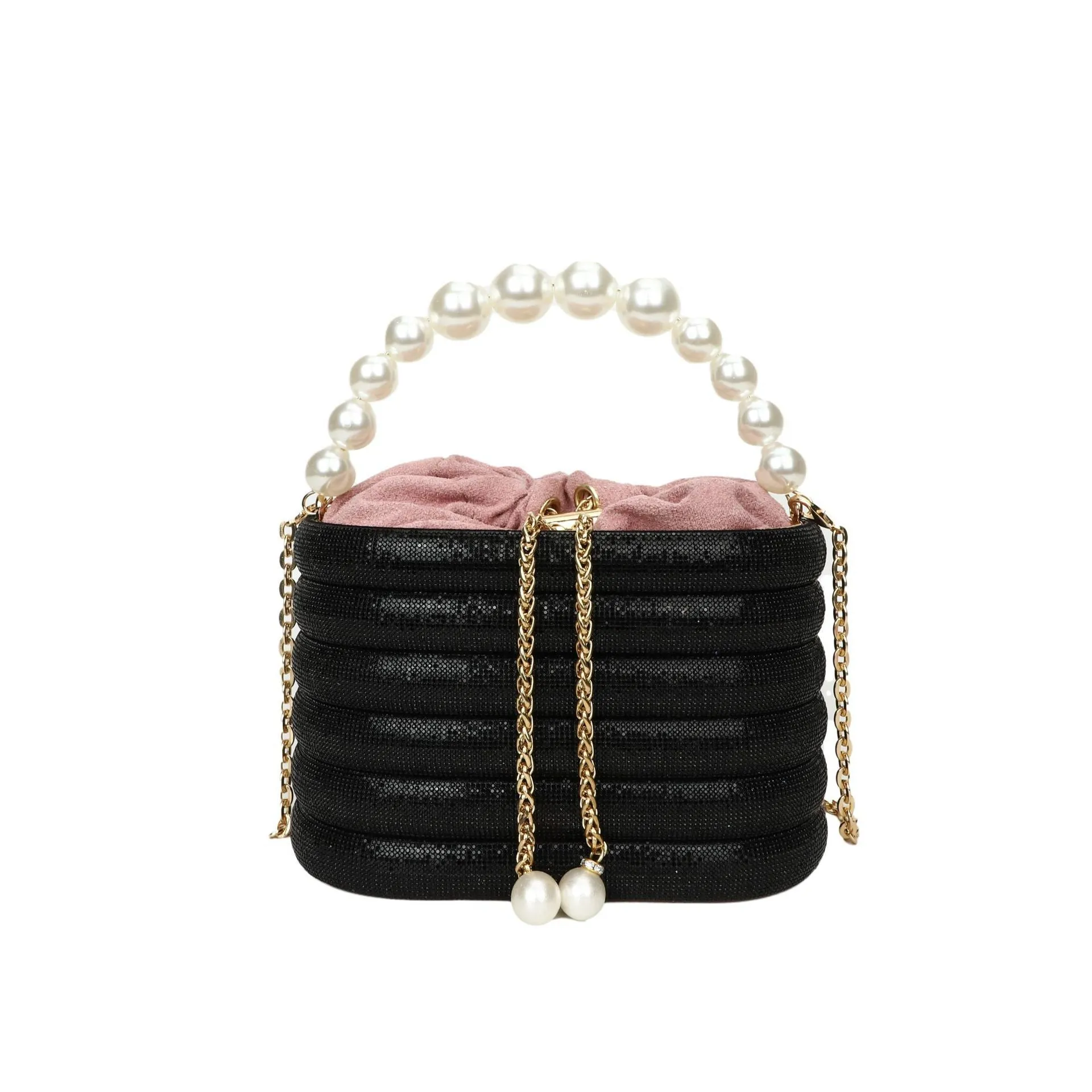 Dazzling Pearl Diamond Potli Bucket Bags