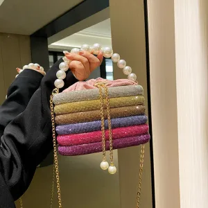 Dazzling Pearl Diamond Potli Bucket Bags