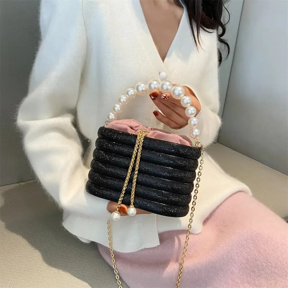 Dazzling Pearl Diamond Potli Bucket Bags