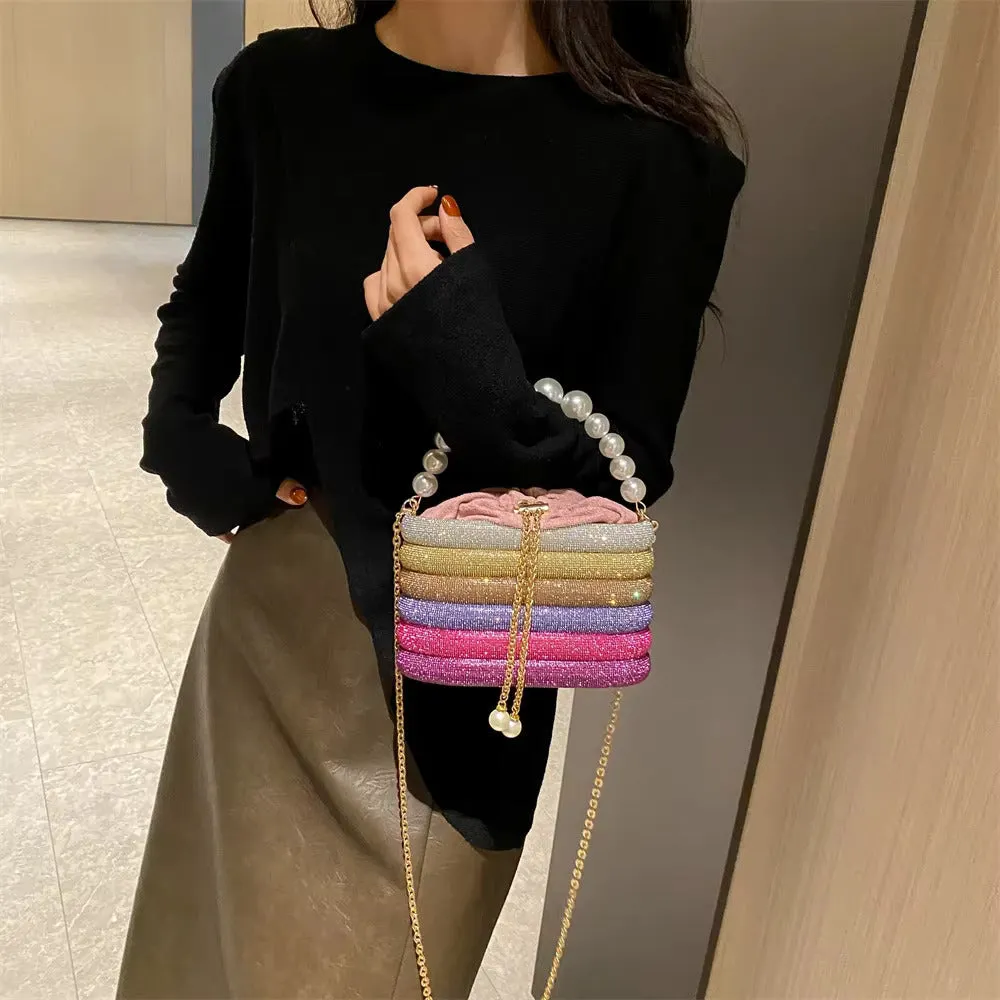 Dazzling Pearl Diamond Potli Bucket Bags