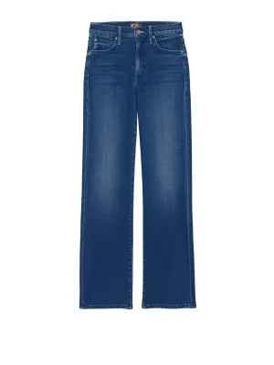 Denim straight-leg jeans