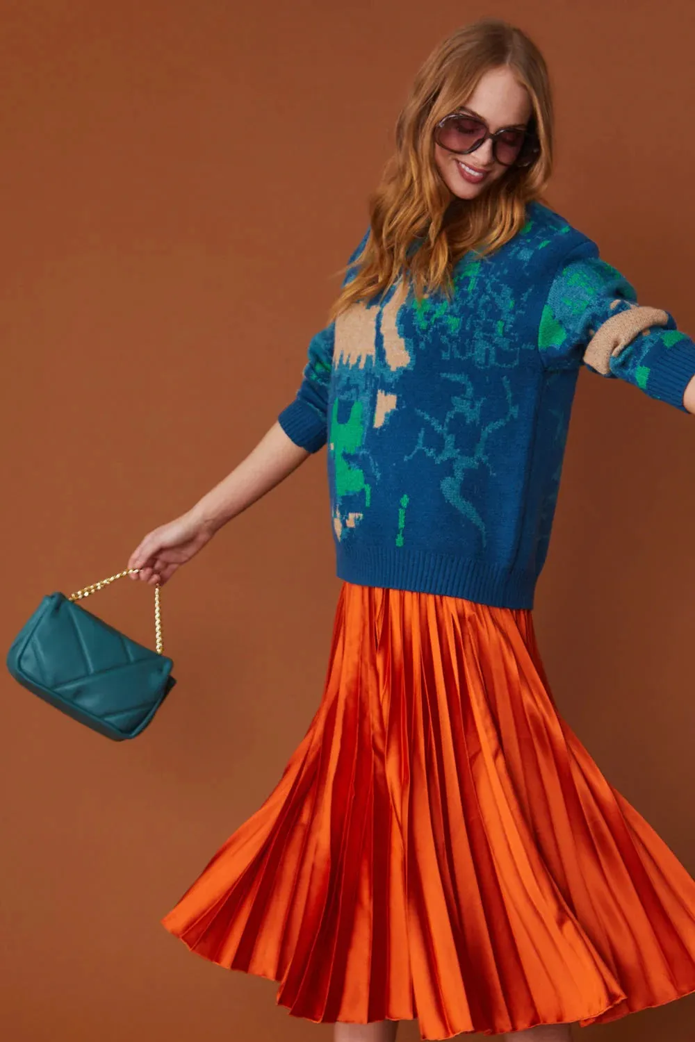 Elegant Vegan Leather Quilted Bag, Teal