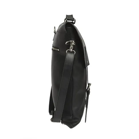 Enter Accessories Messenger Tote All Leather Black
