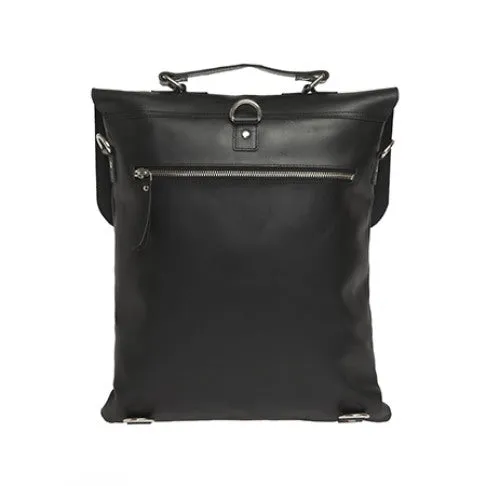 Enter Accessories Messenger Tote All Leather Black