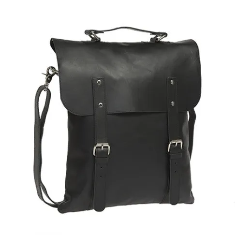 Enter Accessories Messenger Tote All Leather Black