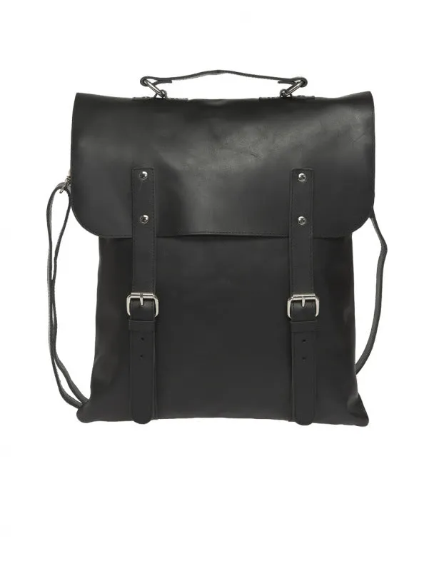Enter Accessories Messenger Tote All Leather Black