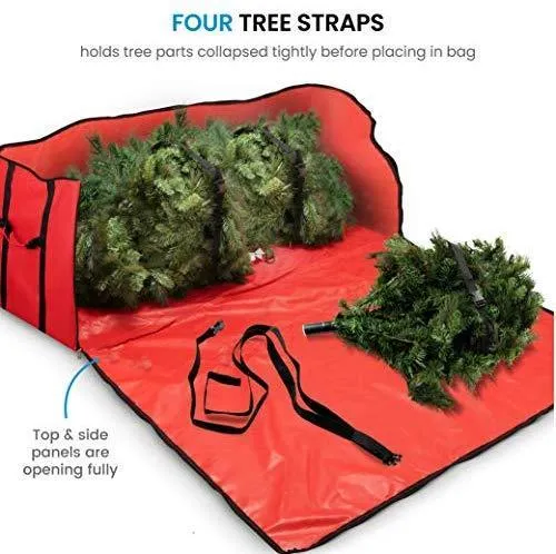 Extra Wide Opening Christmas Tree Storage Bag - Fits Up to 9 ft. Tall Artificial Disassembled Trees, Durable Straps & Reinforced Handles by ZOBER
