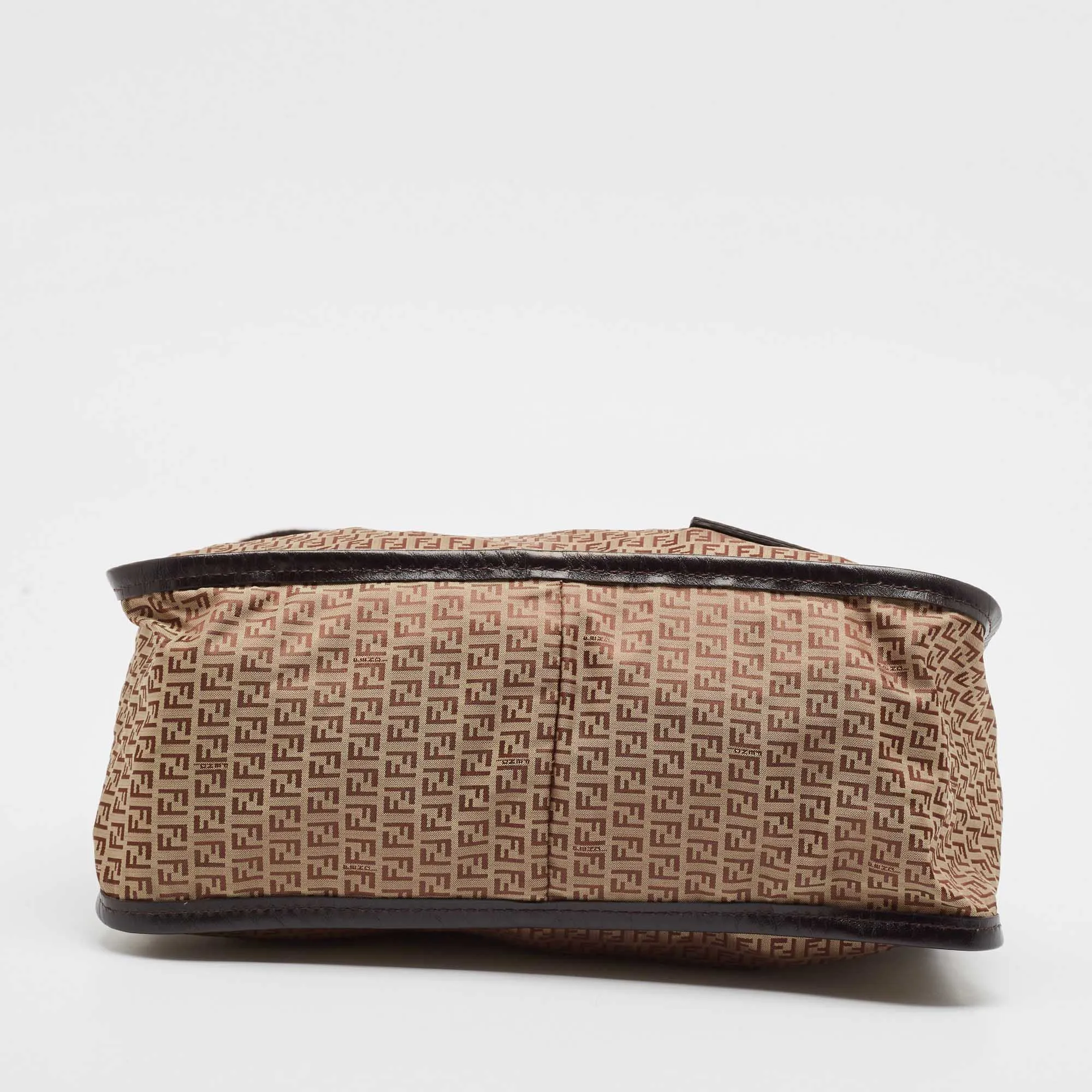 Fendi Beige/brown Zucchino Nylon And Leather Messenger Bag