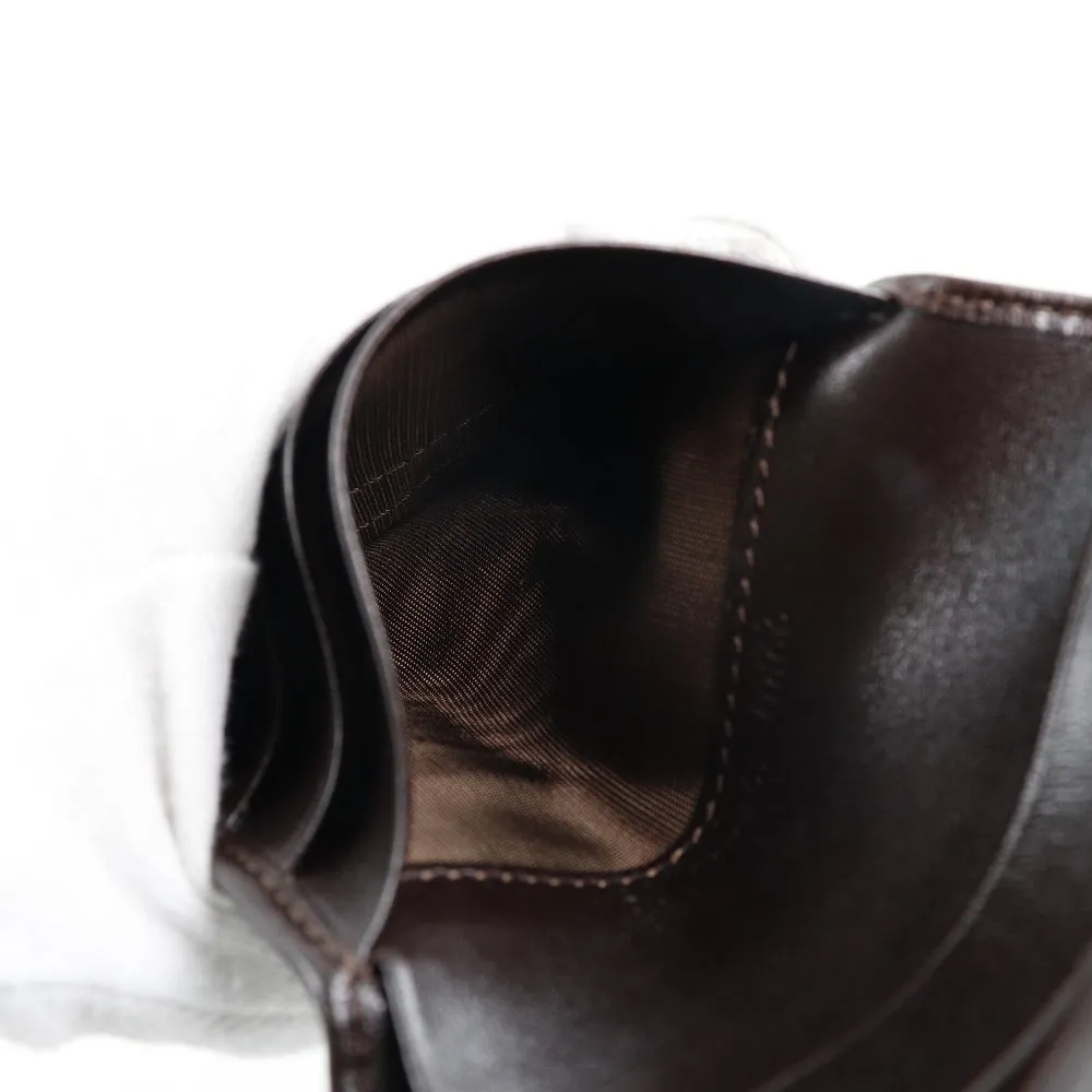 FENDI Bifold Wallet Canvas, Calfskin Brown Zucca Women Used