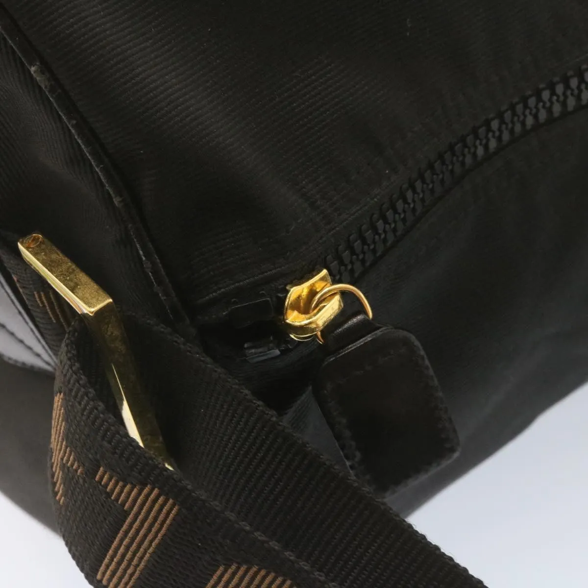 FENDI Boston Bag Nylon 2Way Black  am998g