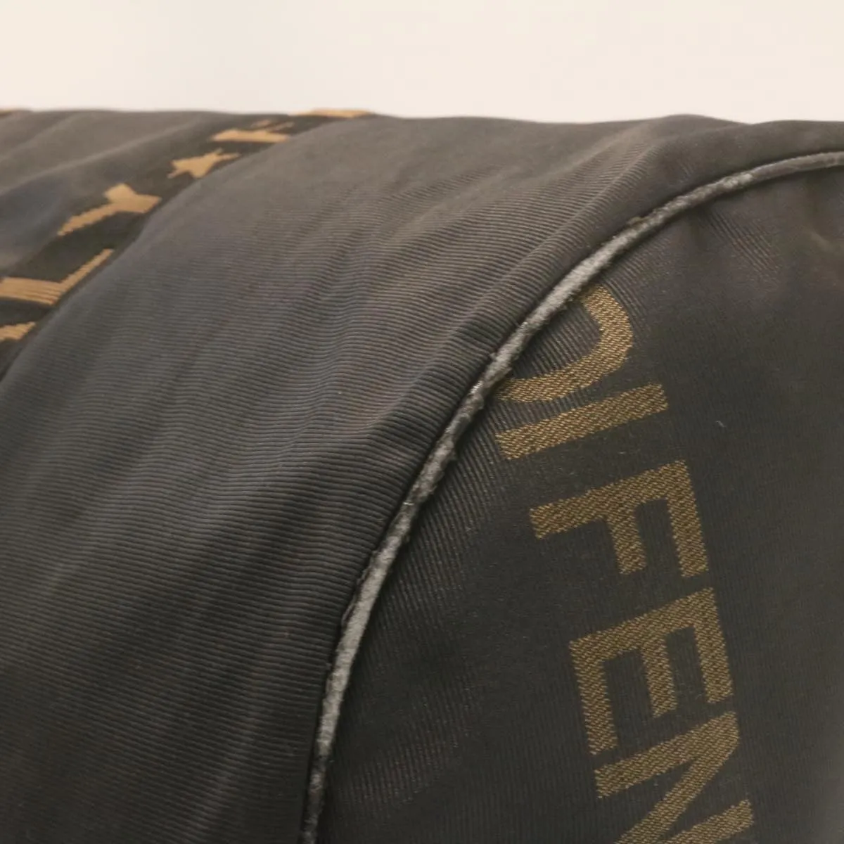 FENDI Boston Bag Nylon 2Way Black  am998g