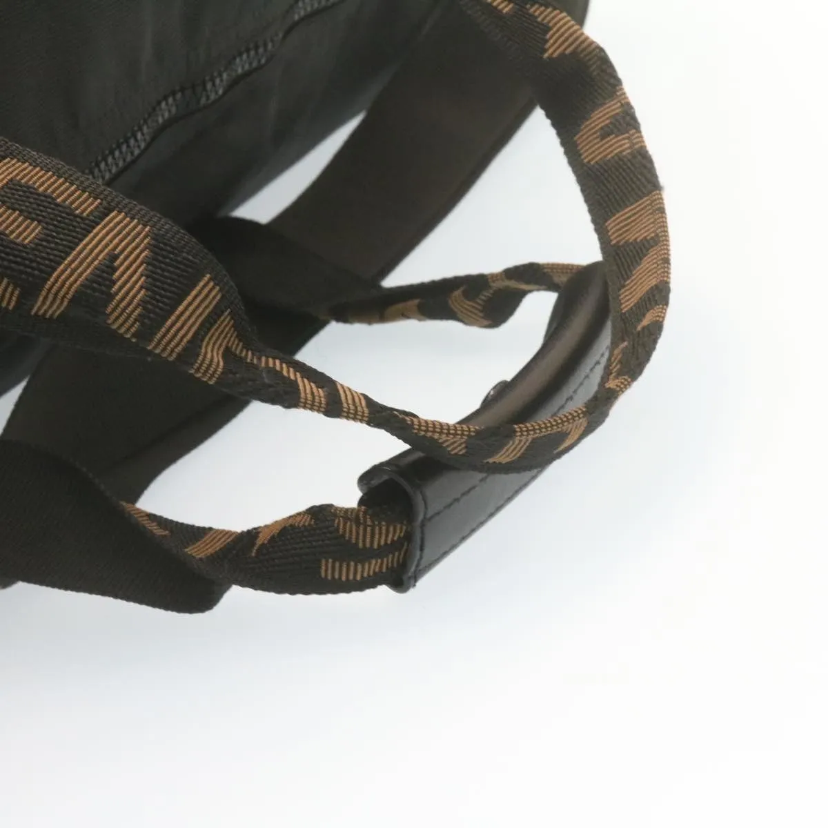 FENDI Boston Bag Nylon 2Way Black  am998g