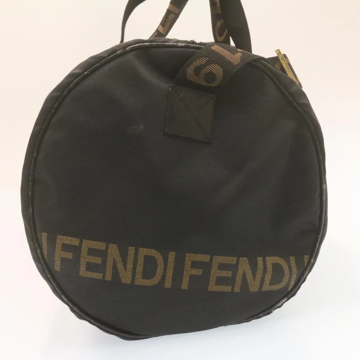 FENDI Boston Bag Nylon 2Way Black  am998g