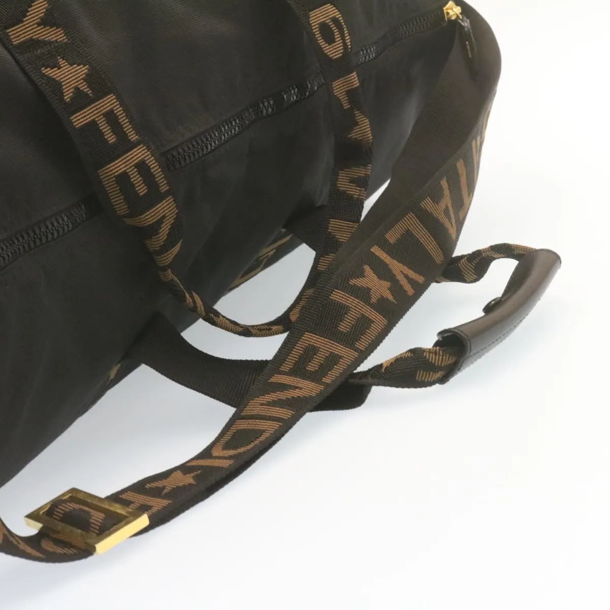 FENDI Boston Bag Nylon 2Way Black  am998g