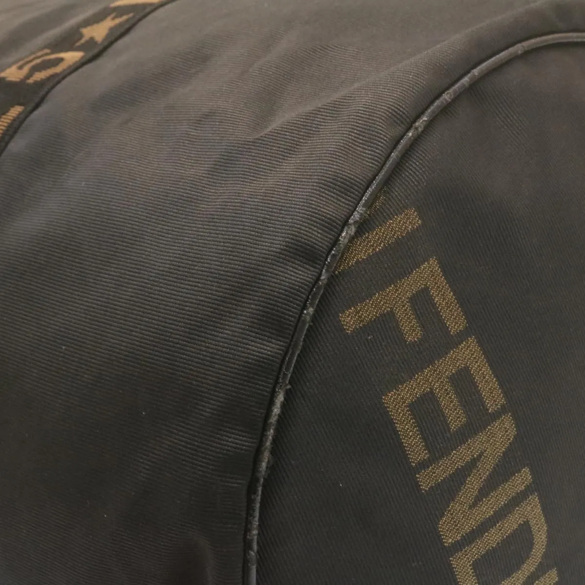 FENDI Boston Bag Nylon 2Way Black  am998g