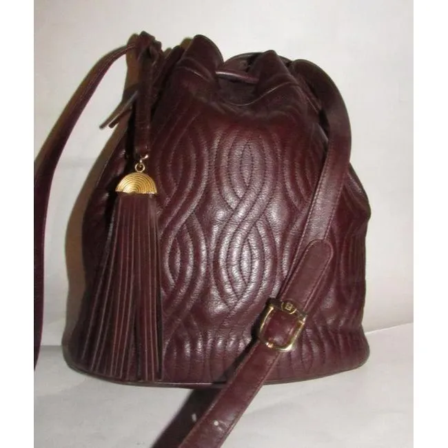 Fendi Brown Quilted Pasta Design Leather Bucket Bag