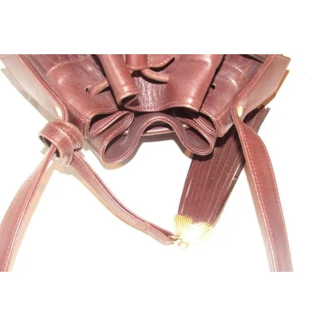 Fendi Brown Quilted Pasta Design Leather Bucket Bag