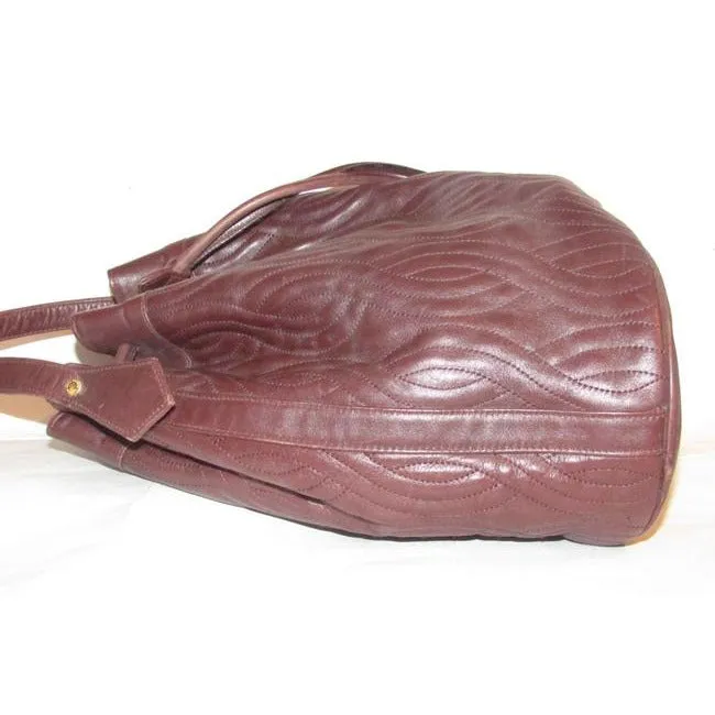Fendi Brown Quilted Pasta Design Leather Bucket Bag