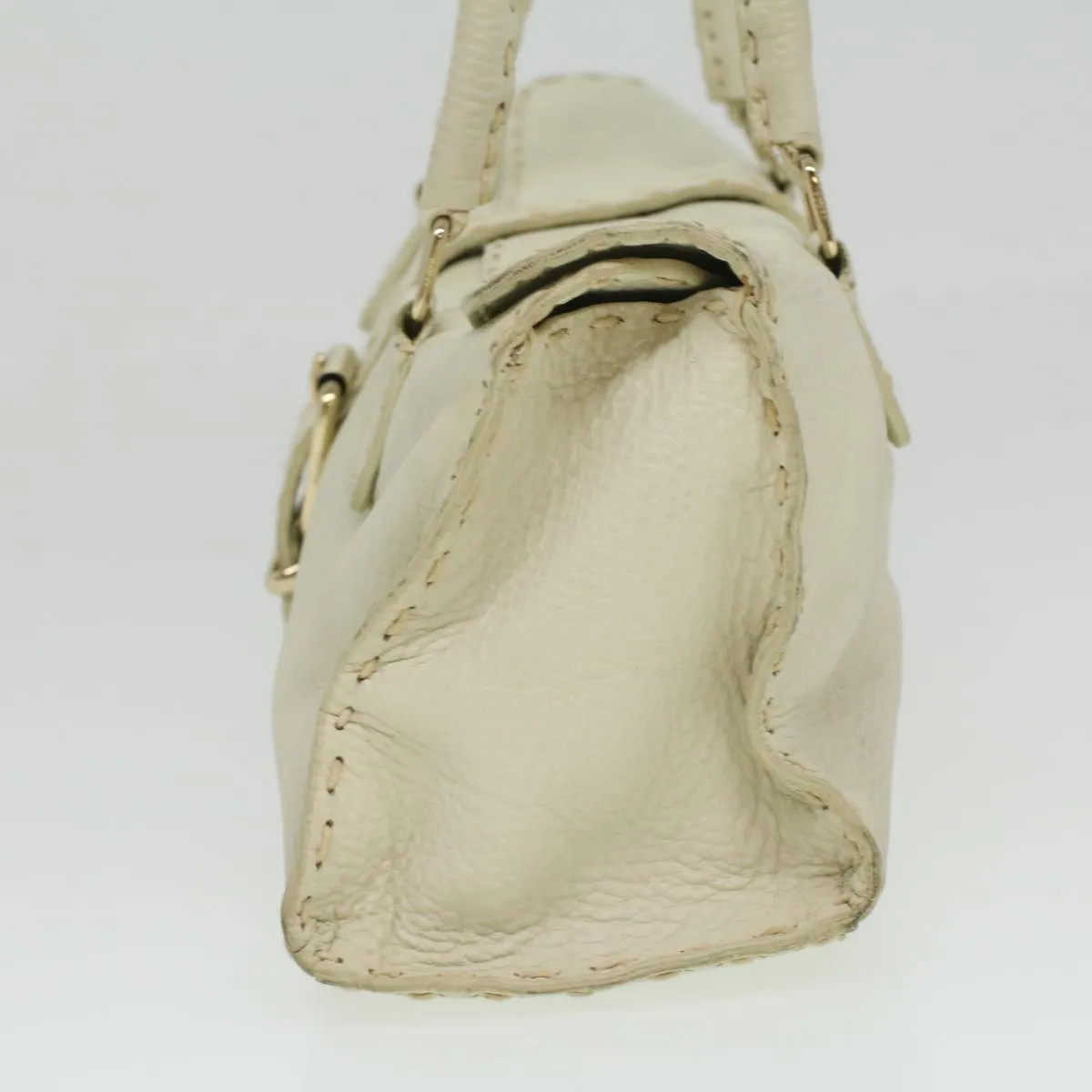 FENDI Celeria Shoulder Bag Leather White  ar8736