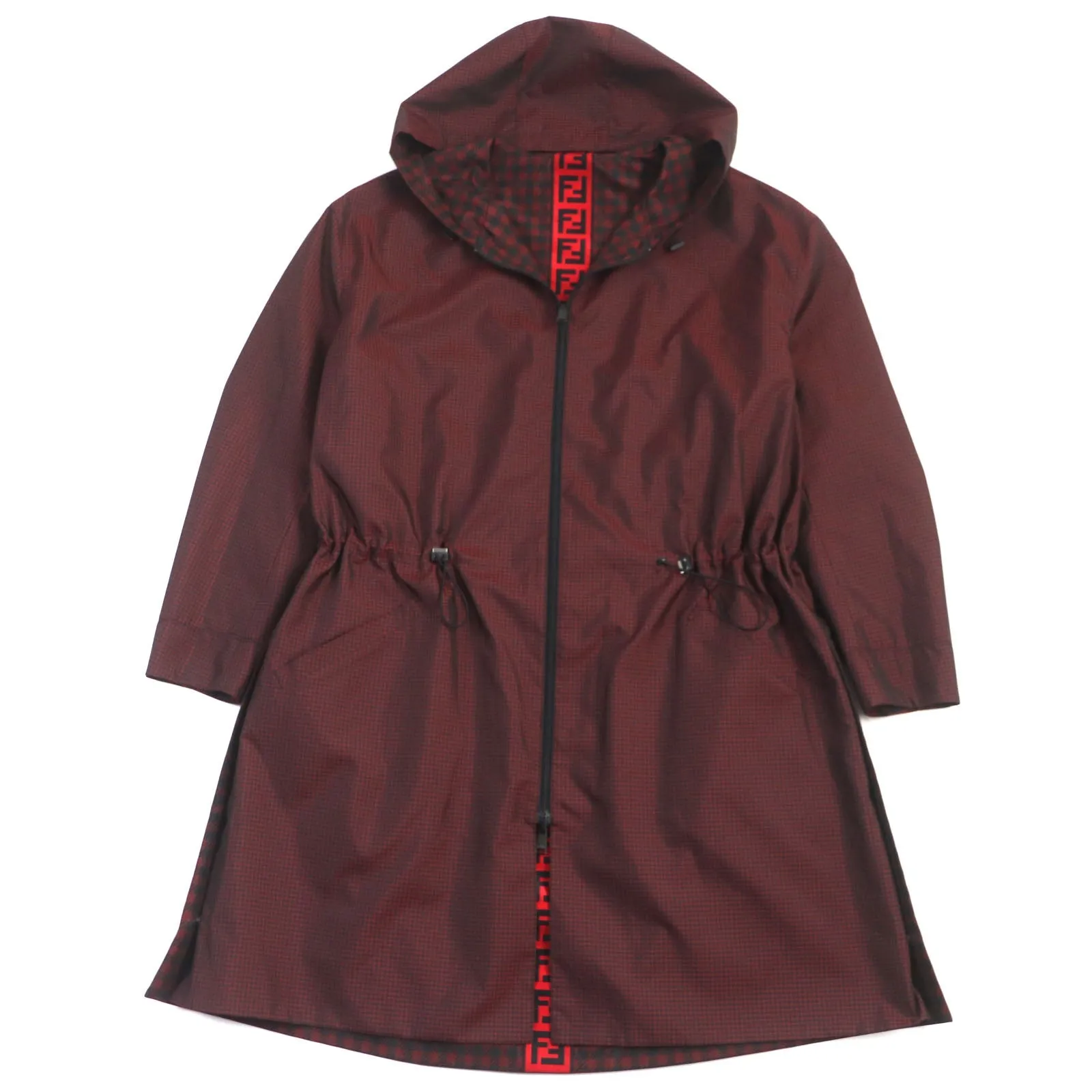FENDI coat FAA864 polyester Red black 48