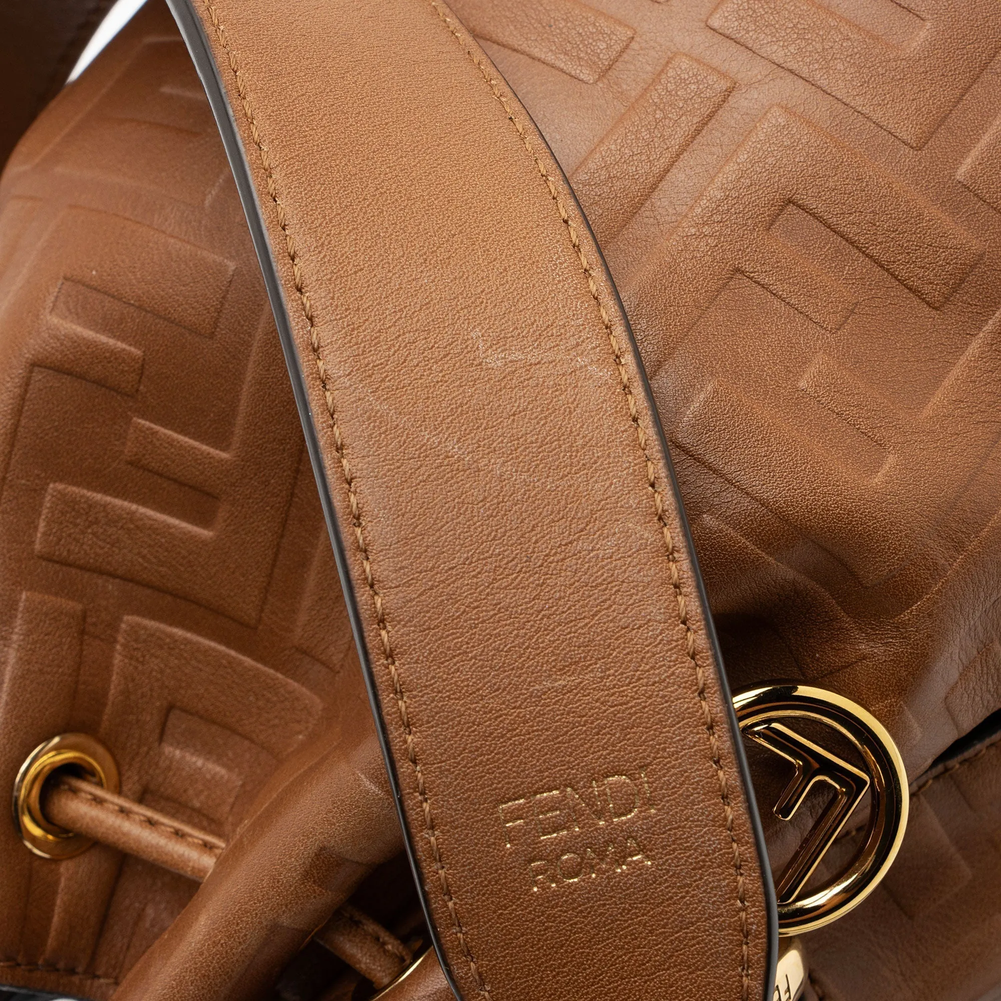 Fendi FF Embossed Calfskin Mon Tresor Mini Bucket Bag (SHF-E3Olct)